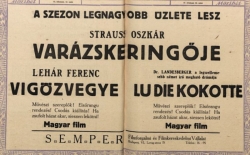 A Semper filmgyár három filmjének hirdetése.